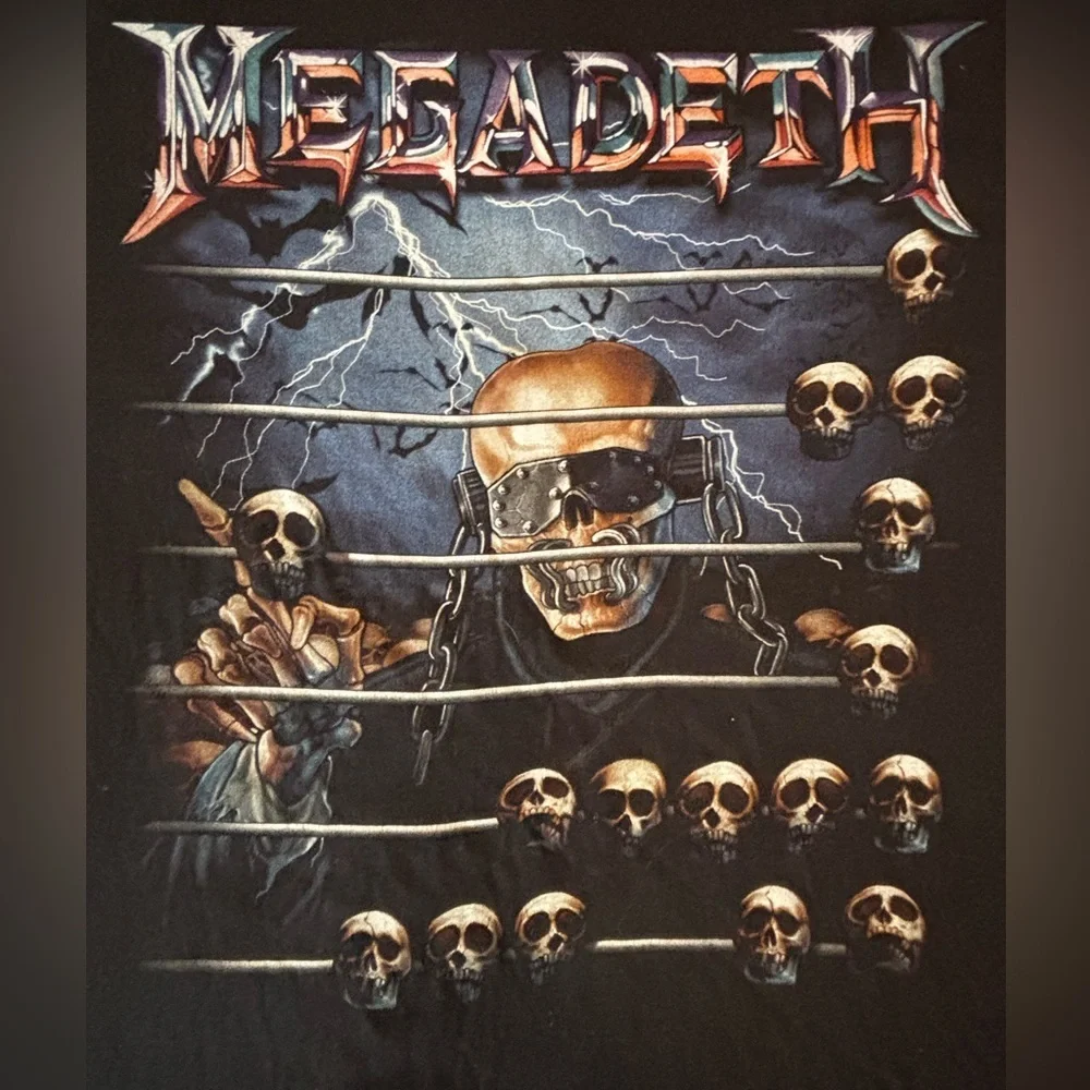 MEGADEATH Men’s Vintage Black Graphic Tee Size XL - Picture 8 of 9